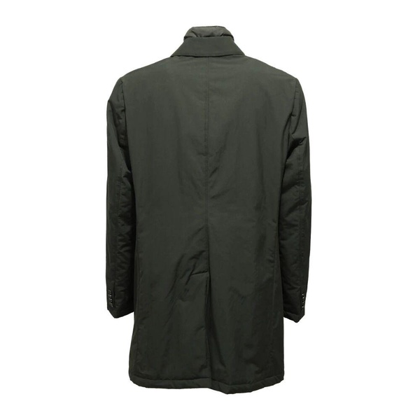 Green Trench Jacket with Removable Collar