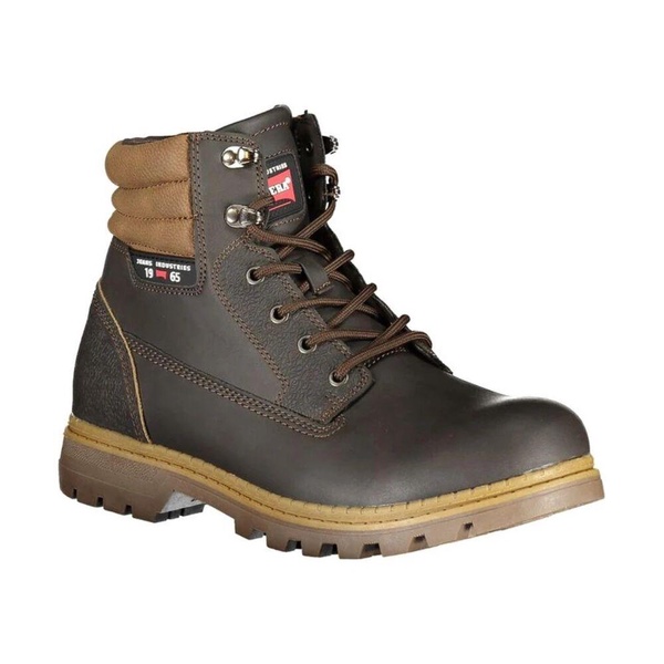 Laced Boots with Contrast Details and Logo
