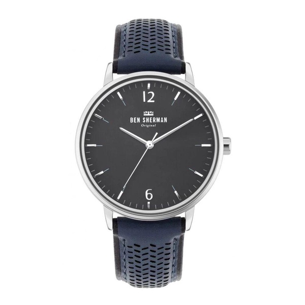 Leather Strap Quartz Watch, Stainless Steel