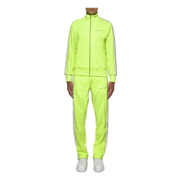 Fluo Yellow Track Pants with Stripes