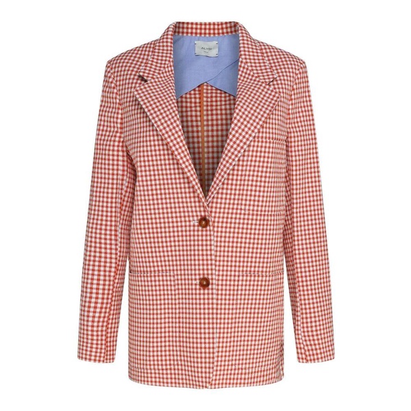 Checkered Brick Red Blazer