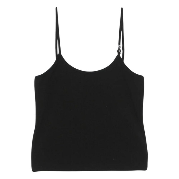 Black Scoop Neck Spaghetti Strap Top