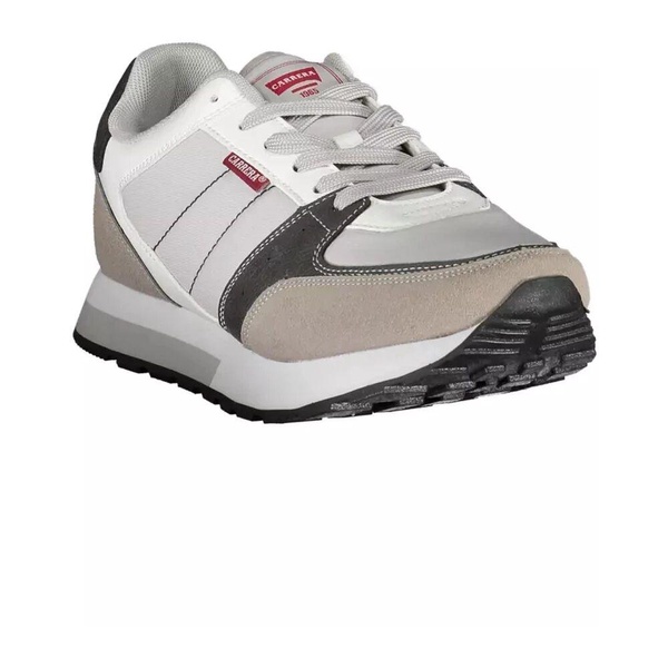 Gray Polyester Sneaker with Contrasting Details