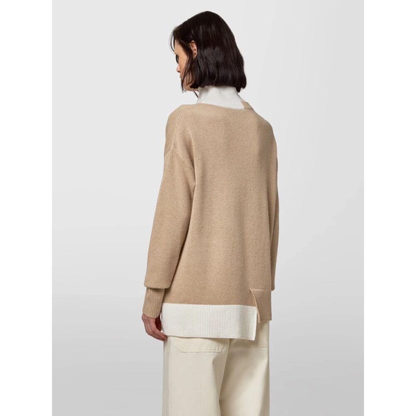 Bicolor High Neck Sweater