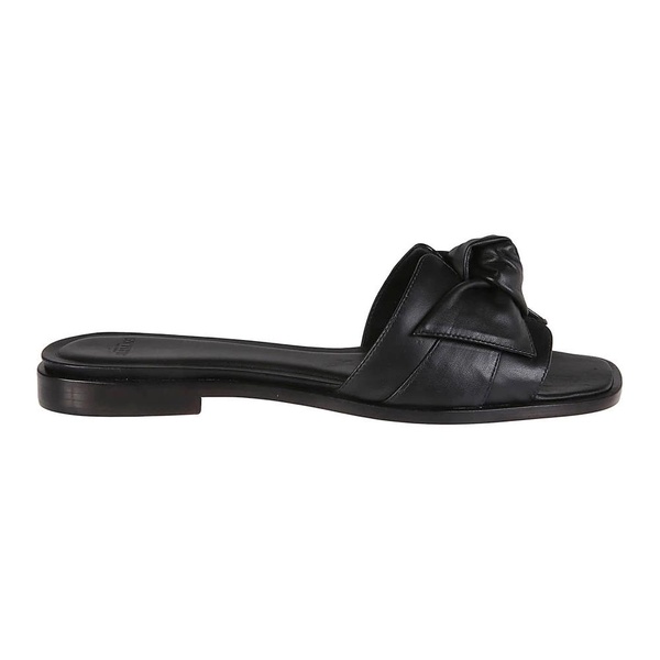 Black Square Flat Sandals