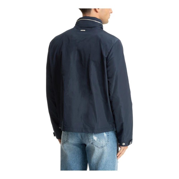 Drawstring Zip Plain Jacket with Concealed Hood