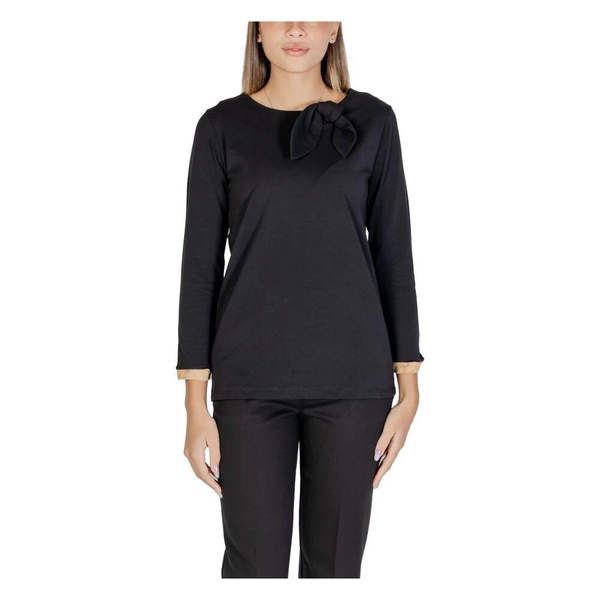 Black Long Sleeve Knitwear Round Neck