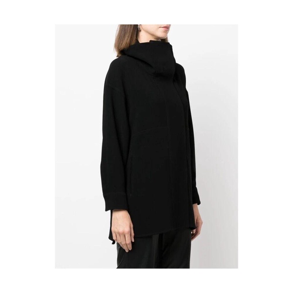 Black High-Neck Exposed-Seam Top