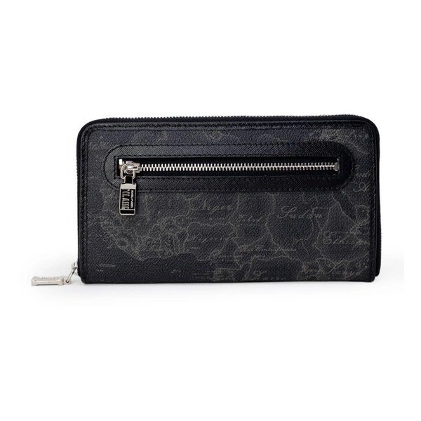 Black Leather Wallet with Polyurethane Trim