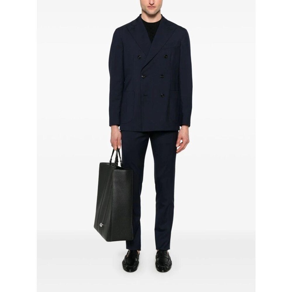 Blue Double-Breasted Blazer and Trousers Set