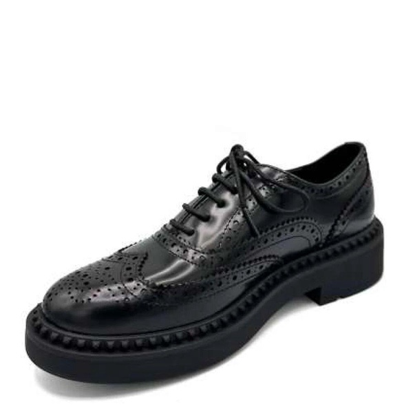 Bordeaux Leather Lace-up Trendy Shoes