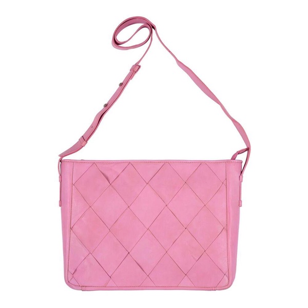 Woven Boxy Bag with Shiny Silver Accents