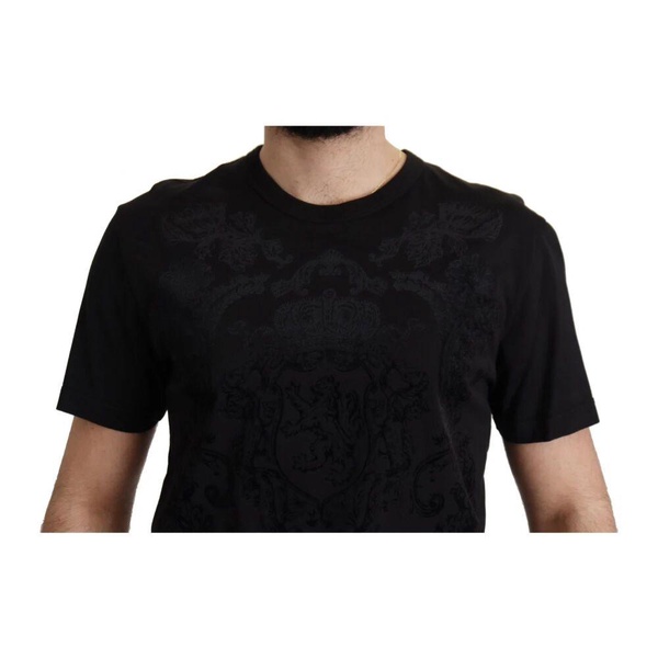 Baroque Velvet Print Crewneck T-Shirt