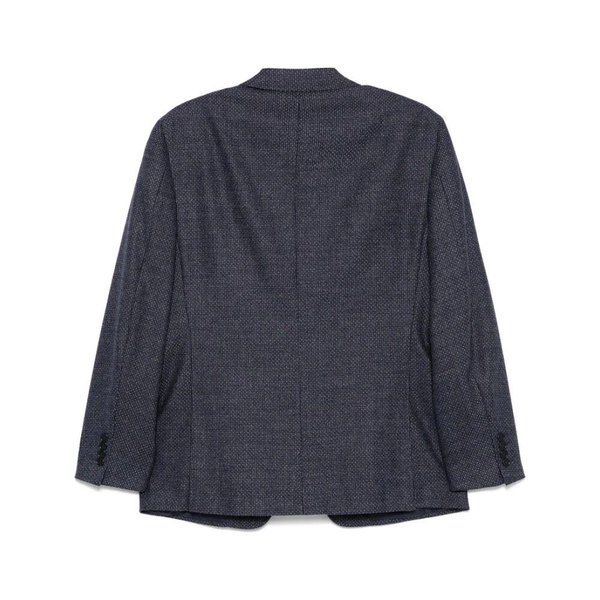Navy Blue Buttoned Jacket with Pockets