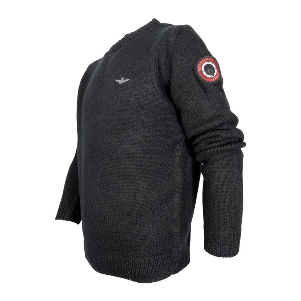 Military Style Wool Blend Sweater