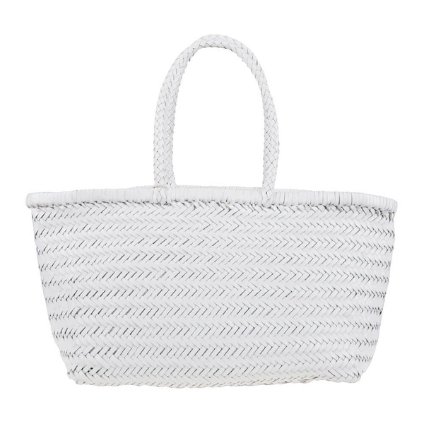 White Leather Shopper Bag