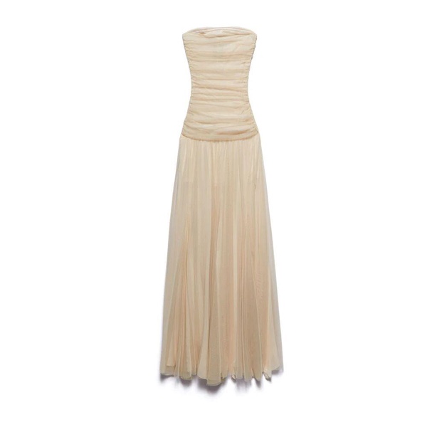 Raquel Long Dress with Draped Pattern