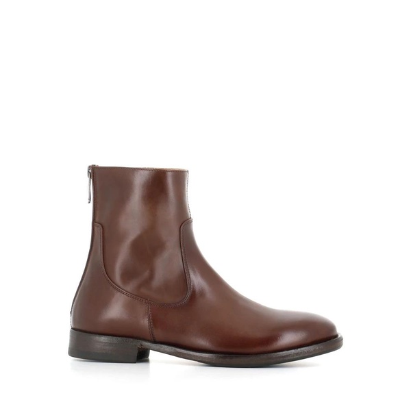 Brown Leather Zipper Boots