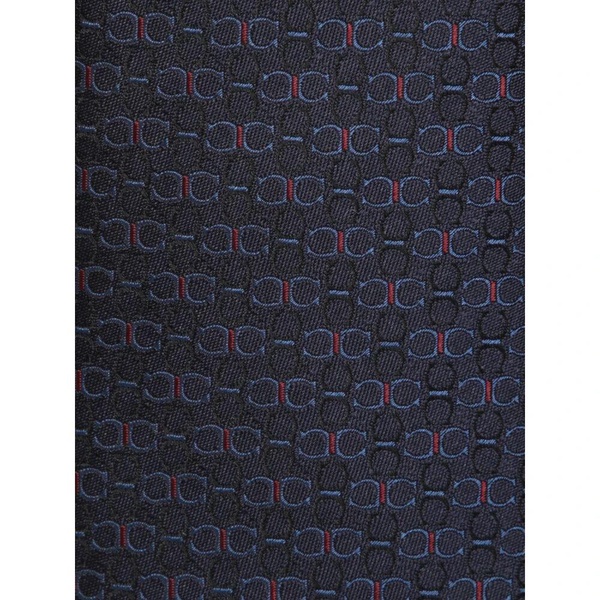 Silk Fabric Tie with Logo Print