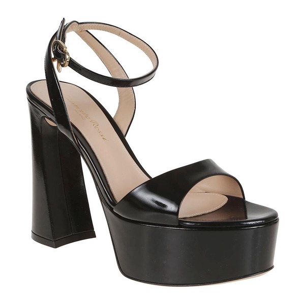 Black Sandals with Ribbon Buckle