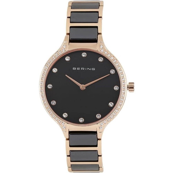 Ceramic Rosegold Watch with Stainless Steel Band