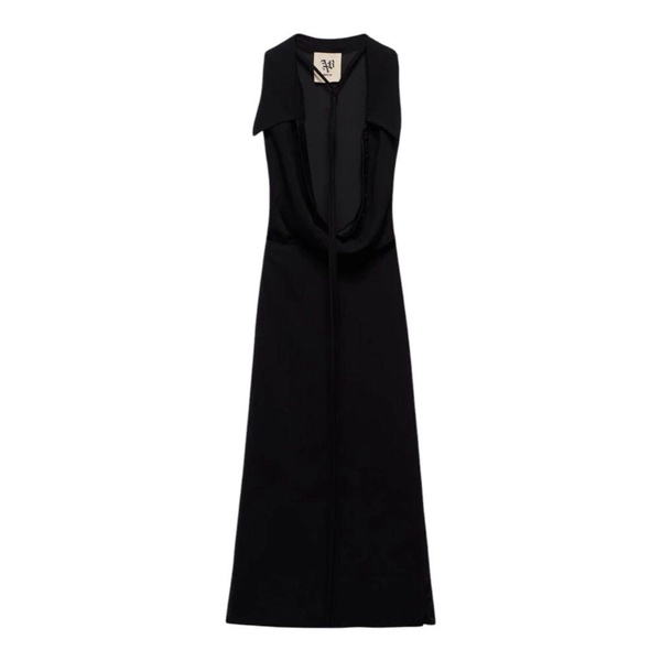 Midi dress with soft neckline