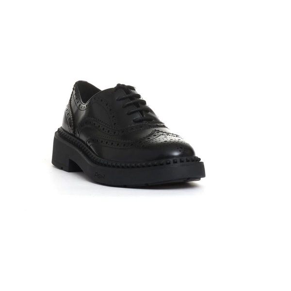 Black Leather Lace-Up Shoe