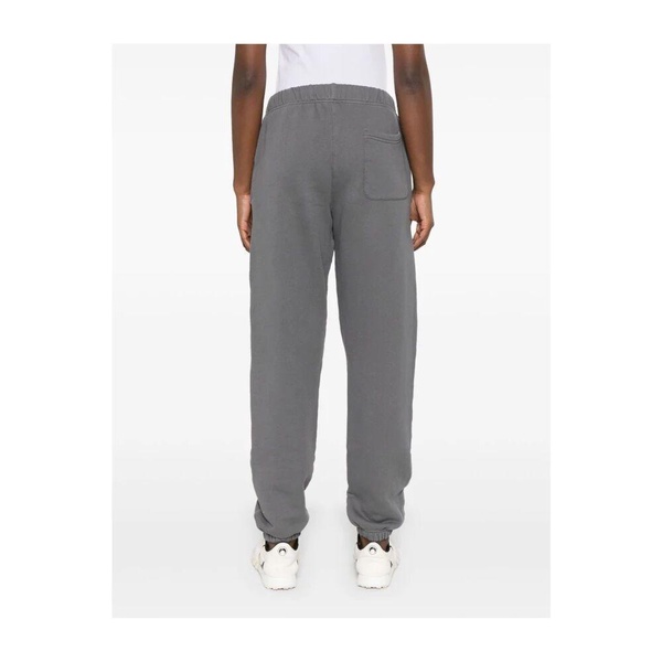 Gray Cotton Sweatpants With Logo Embroidery
