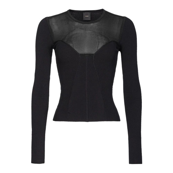 Bustier-style sweater with sheer details