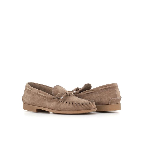 Beige Suede Moccasin Sandals