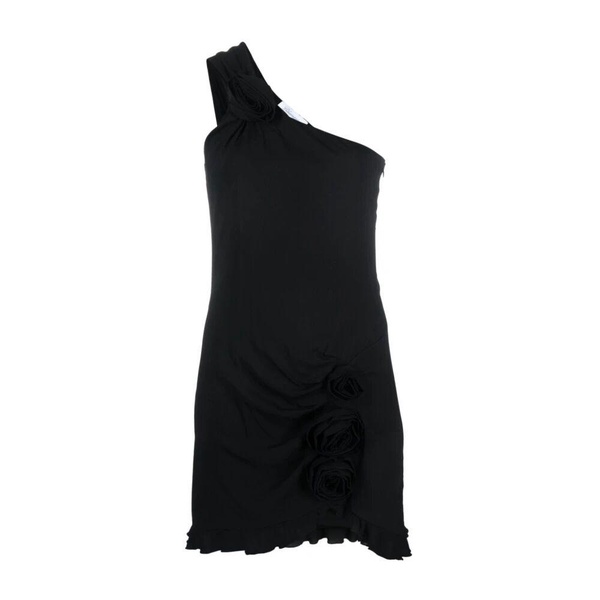 Floral Appliqué Asymmetric Minidress