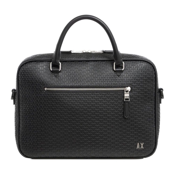 Logo Pattern Briefcase with Adjustable Strap