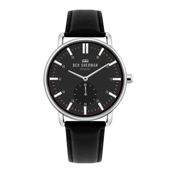 Black Leather Quartz Watch