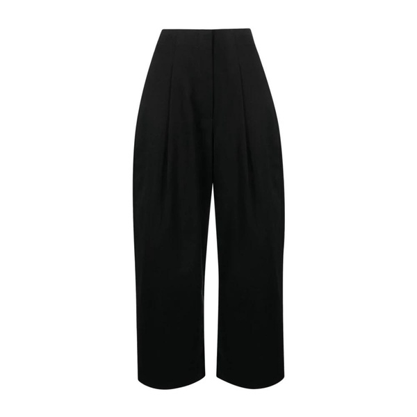 Black High-Waisted Wide-Leg Trousers