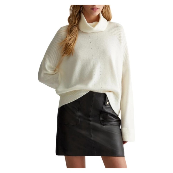 High Neck Wool Sweater Cream