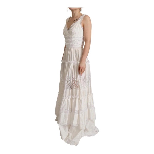 White Cotton Tiered Maxi Dress
