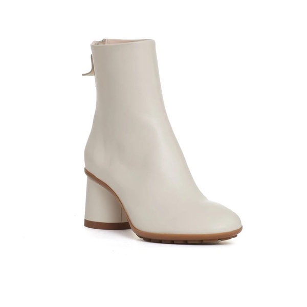 White Leather Ankle Boots Elegant Style