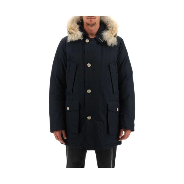 Dark Blue Arctic Parka with Removable Fur