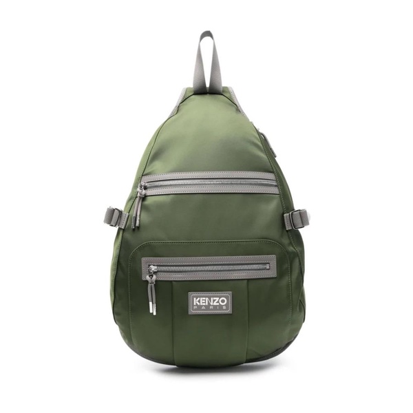 Green Shell Side Zip Backpack
