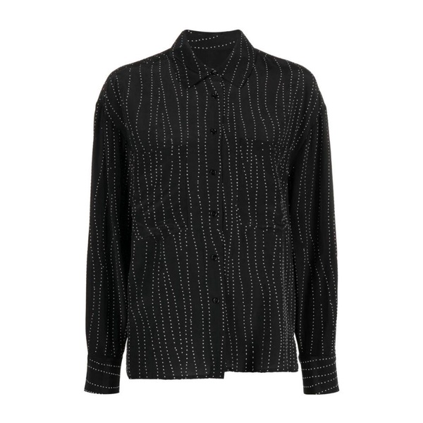 Stud-Embellished Black Shirt