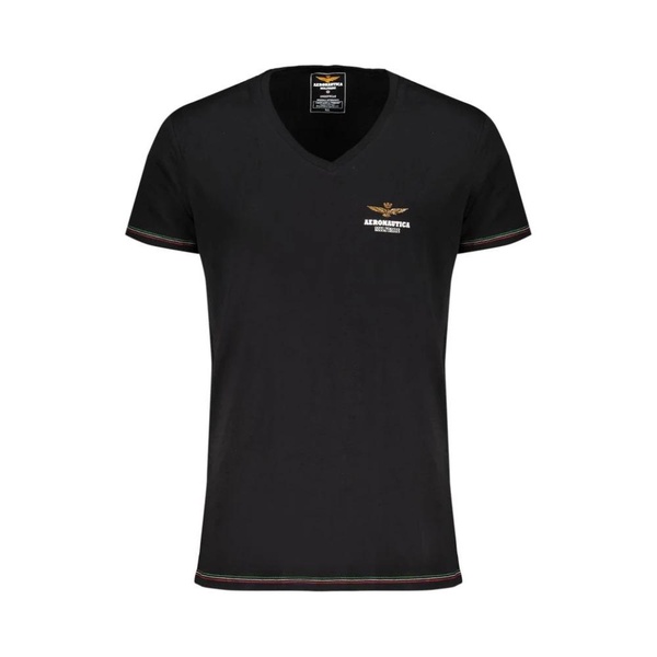 Black Cotton Outer T-Shirt with Print