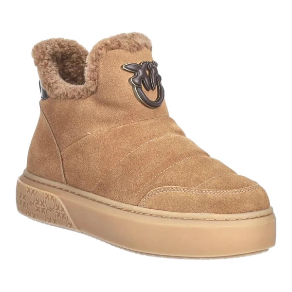 Suede Fur Bootie in Cognac