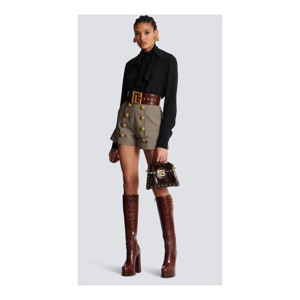 High-rise Prince of Wales shorts