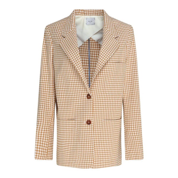 Curry Checkered Blazer Soft Fit