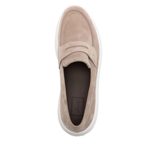 Beige Slip-On Suede Flat Shoes
