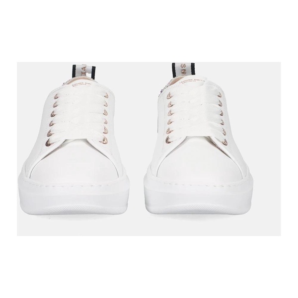 Wembley White Rhinestone Heel Sneakers