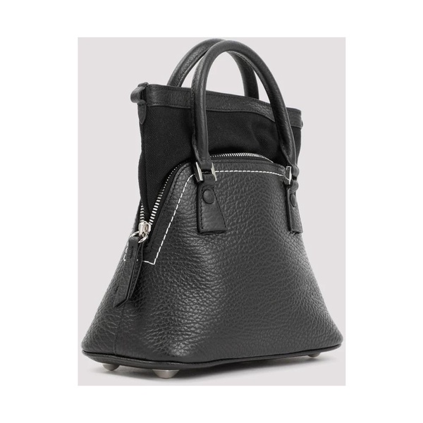 Black Leather Handbag with Chain Strap