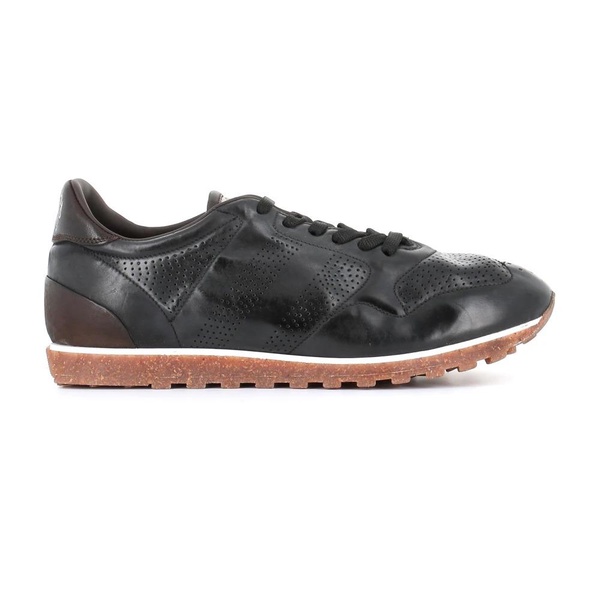 Black Horse Leather Sneakers with Cork and Latex Sole