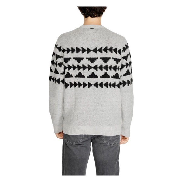 Grey Geometric Knit Sweater