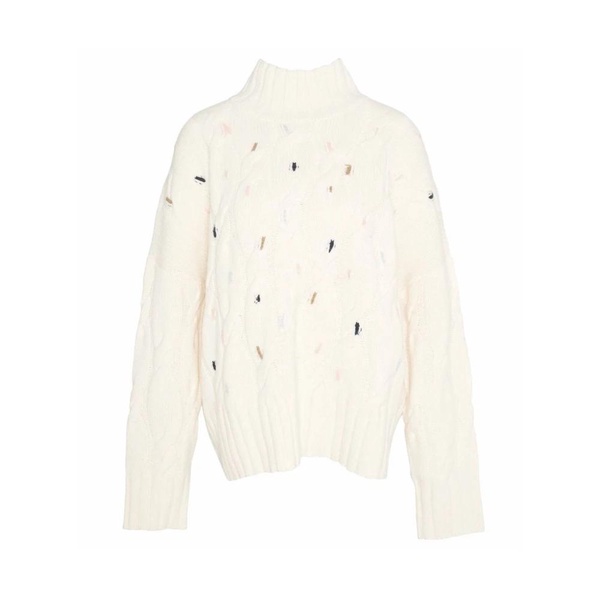 White Knitted Oversized Jumper